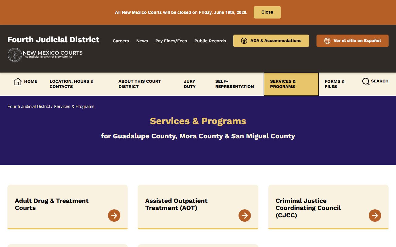 Guadalupe County arrest records and court charges Fourth Judicial District services page
