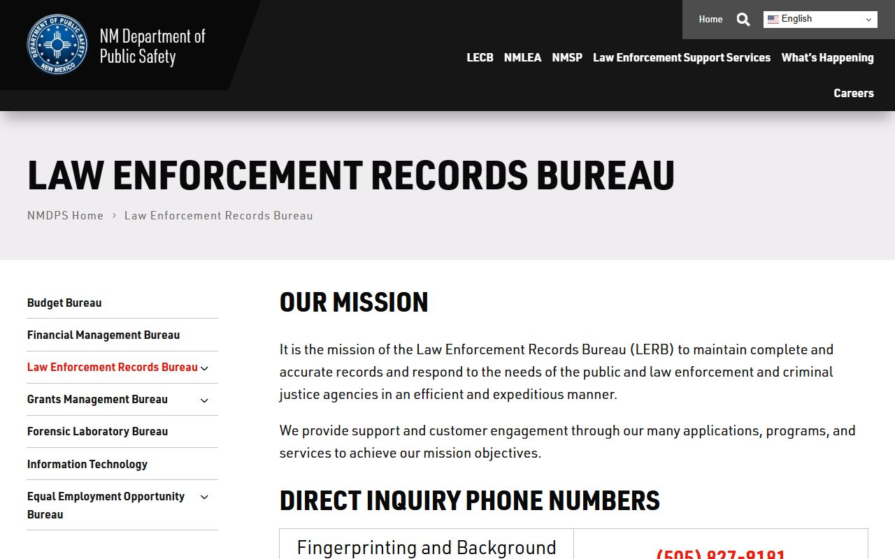 Guadalupe County criminal court records New Mexico DPS Law Enforcement Records Bureau