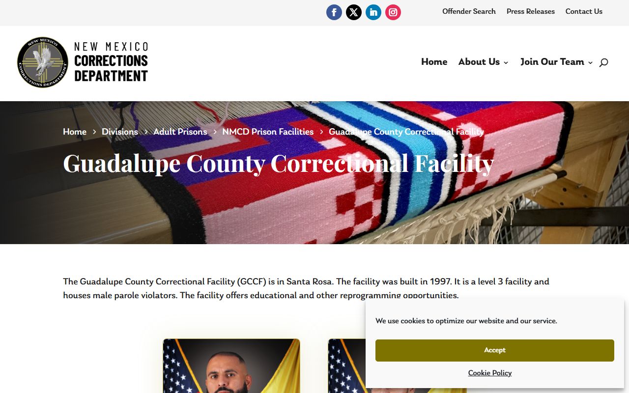 Guadalupe County inmate records NMCD Guadalupe County Correctional Facility source